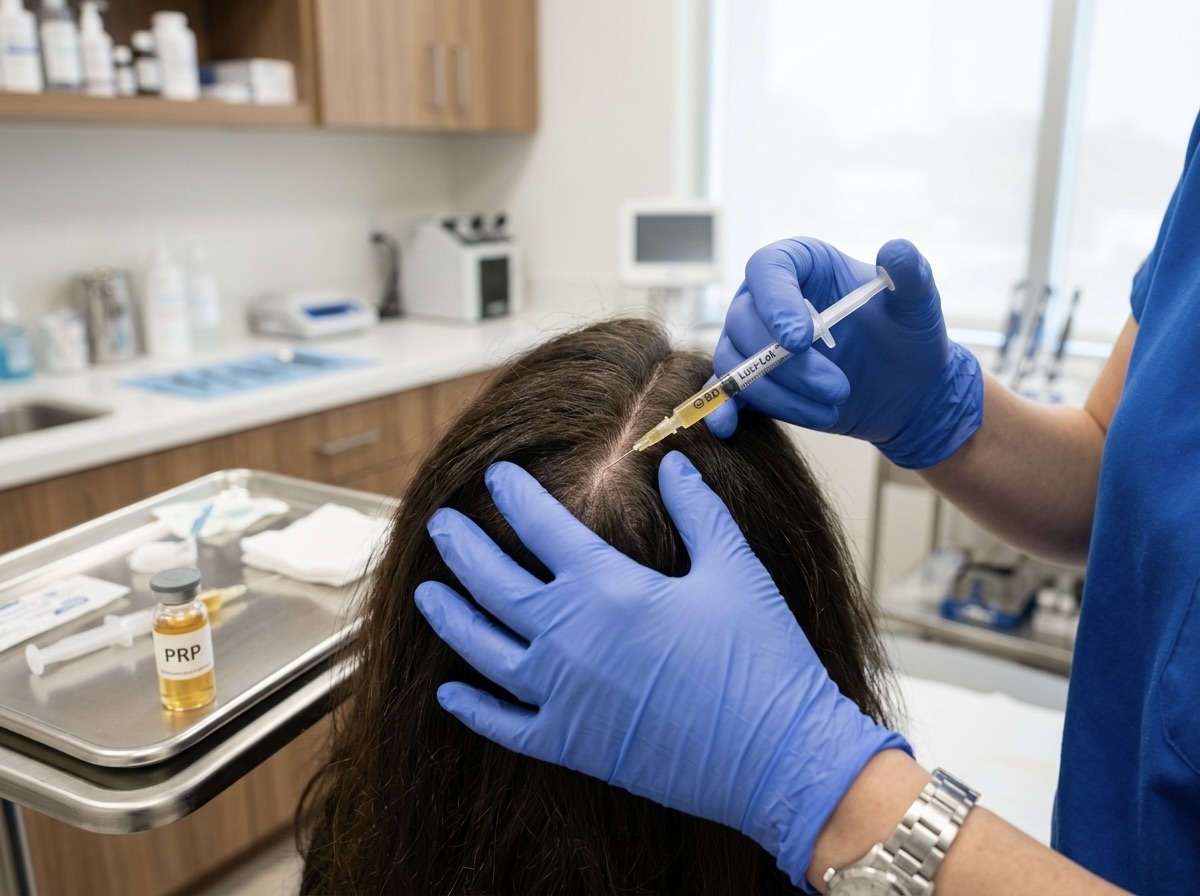 PRP scalp treatment in progress